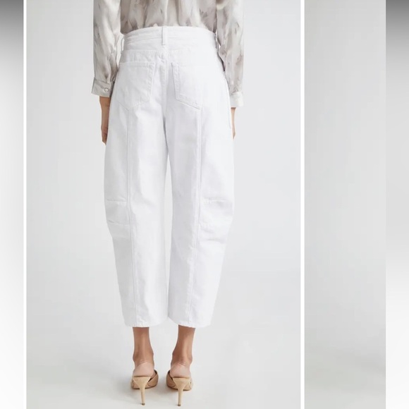 New L’Agence Cody High Waist Barrel Leg Rodeo Jeans Blanc White Sz 26 - Picture 2 of 13